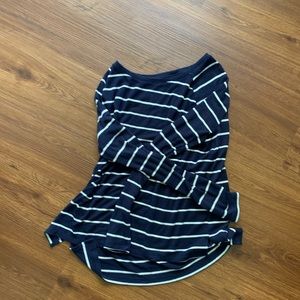 Navy and white striped long sleeve